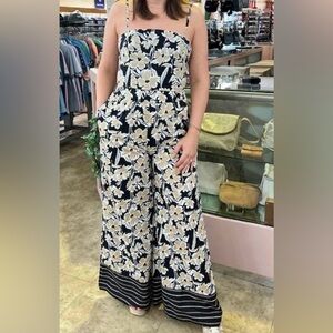 Floral Black and Cream Jumpsuit